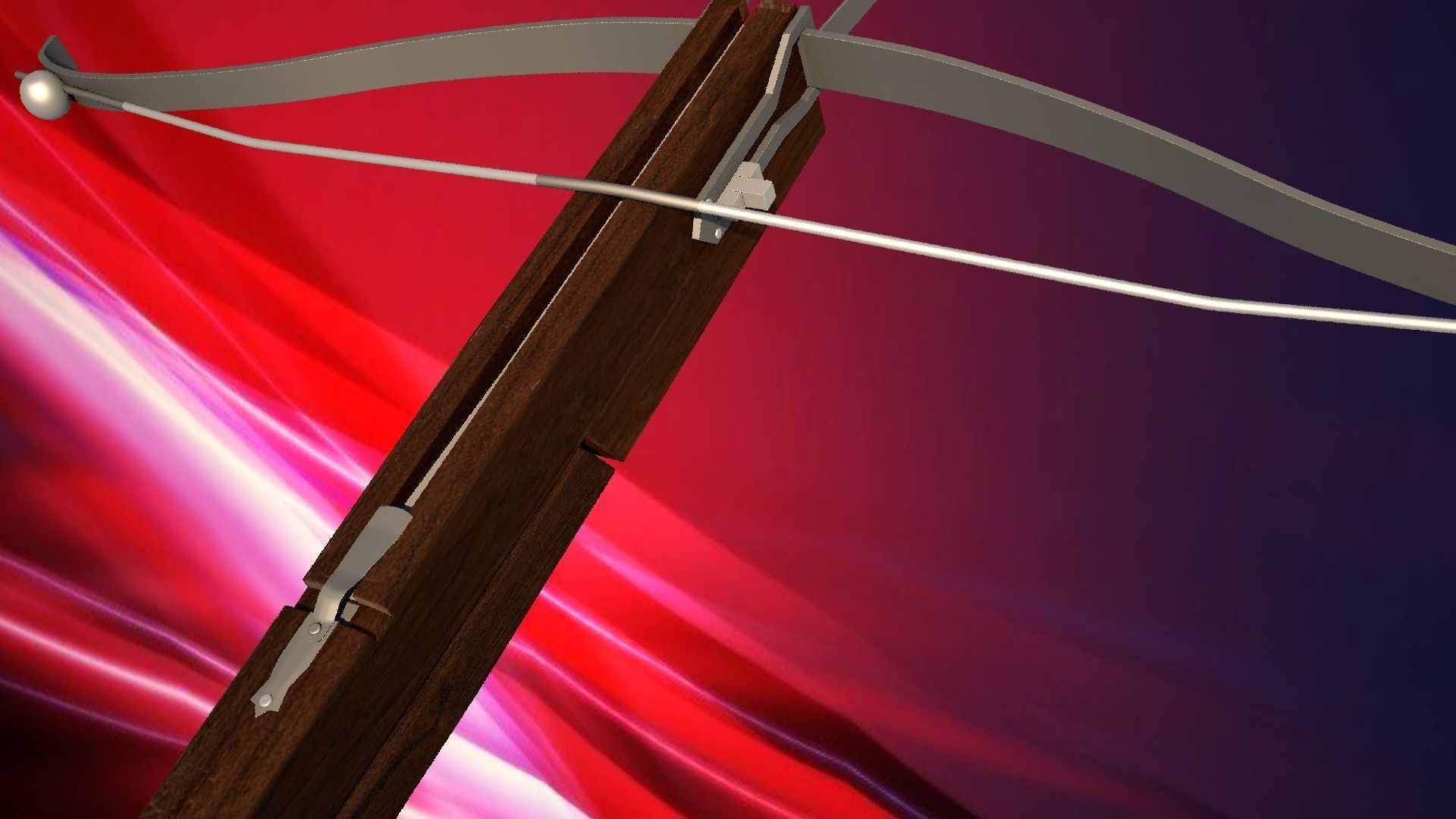 Crossbow bow and arrow Low-poly 3D model_1