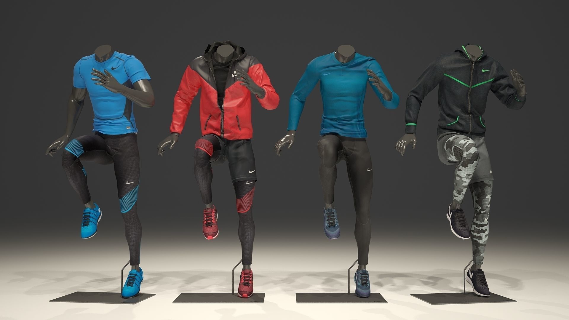 Man mannequin Nike pack 3 3D model_3