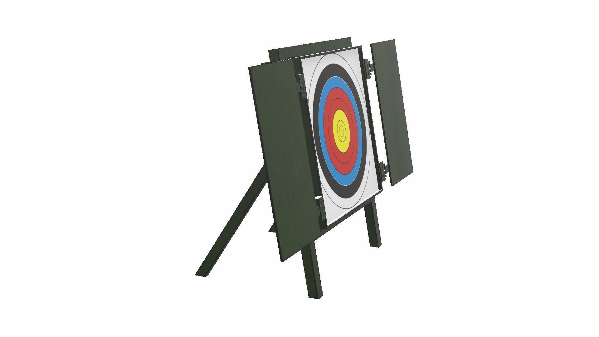 Archery Target Low-poly 3D model_4