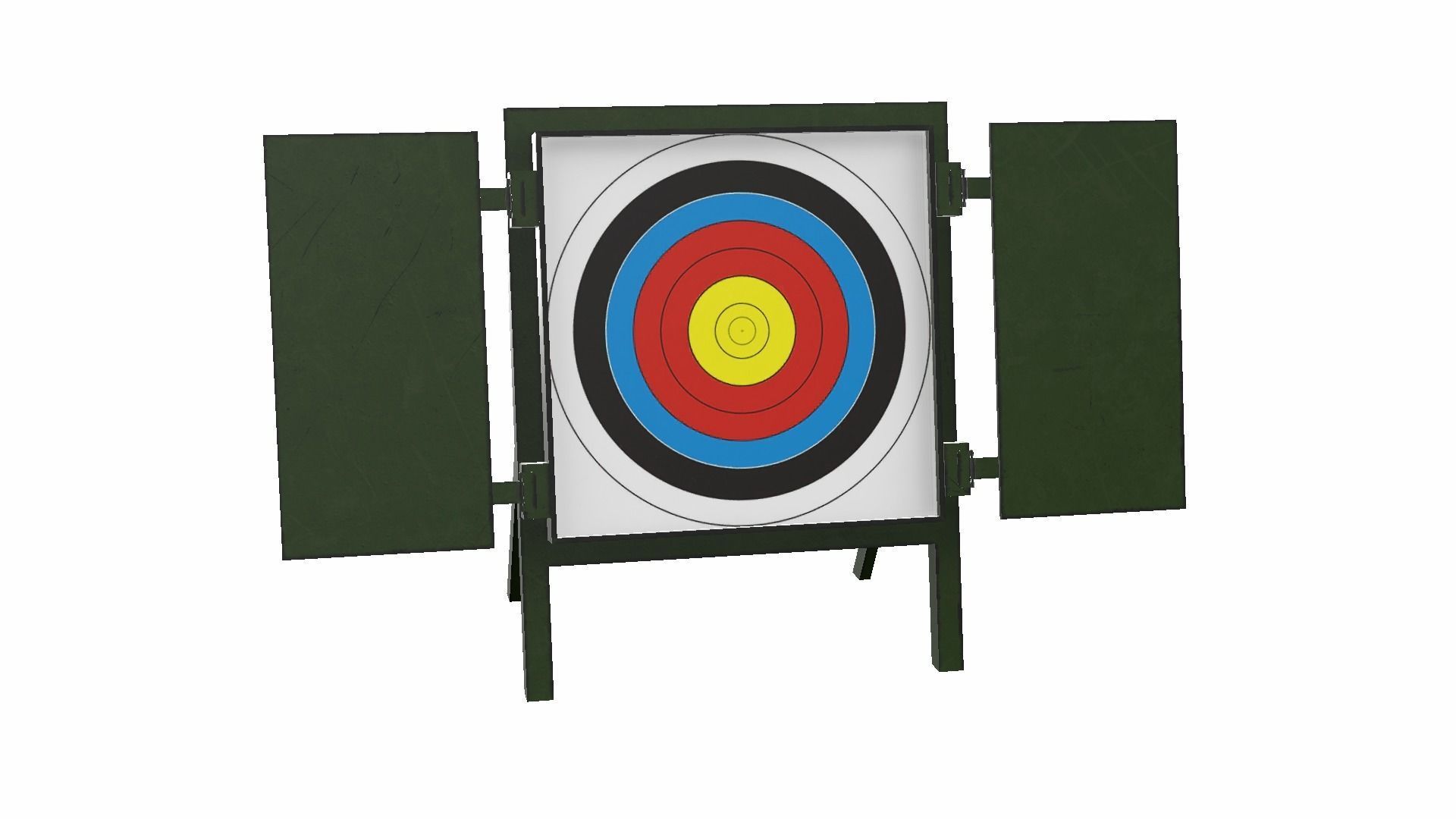 Archery Target Low-poly 3D model_1