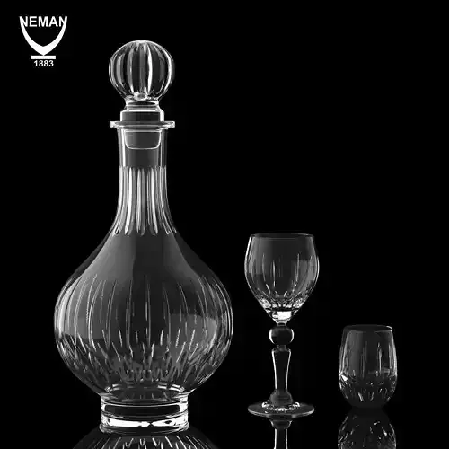 Set 4184 wine glass Low-poly 3D model