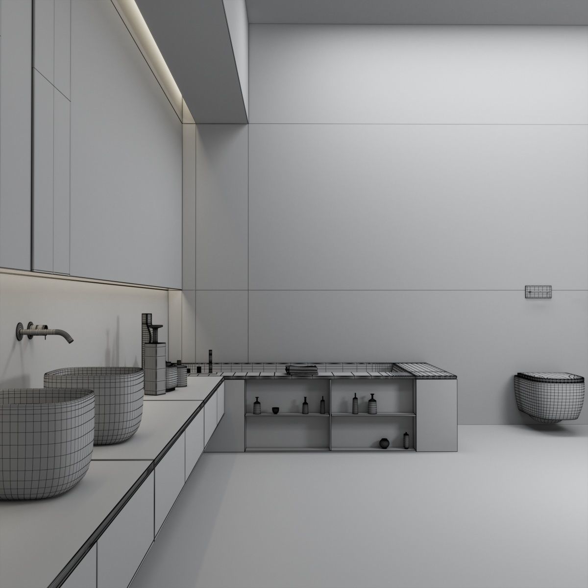 Bathroom furniture set Piana 2 3D model_5