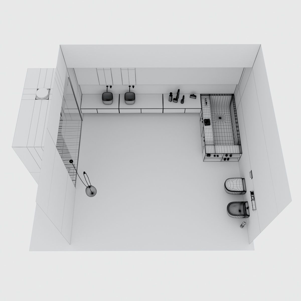 Bathroom furniture set Piana 2 3D model_6