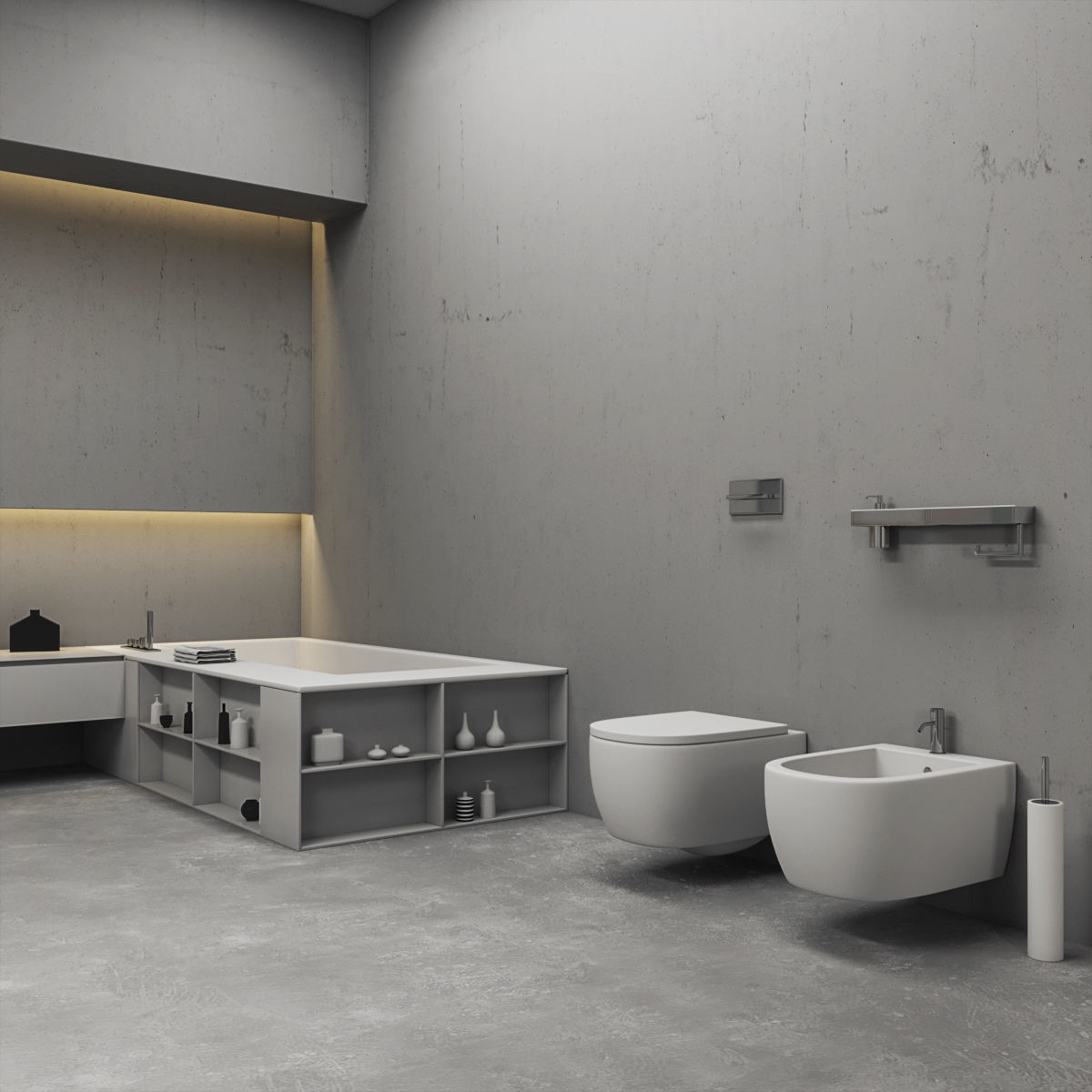 Bathroom furniture set Piana 2 3D model_3