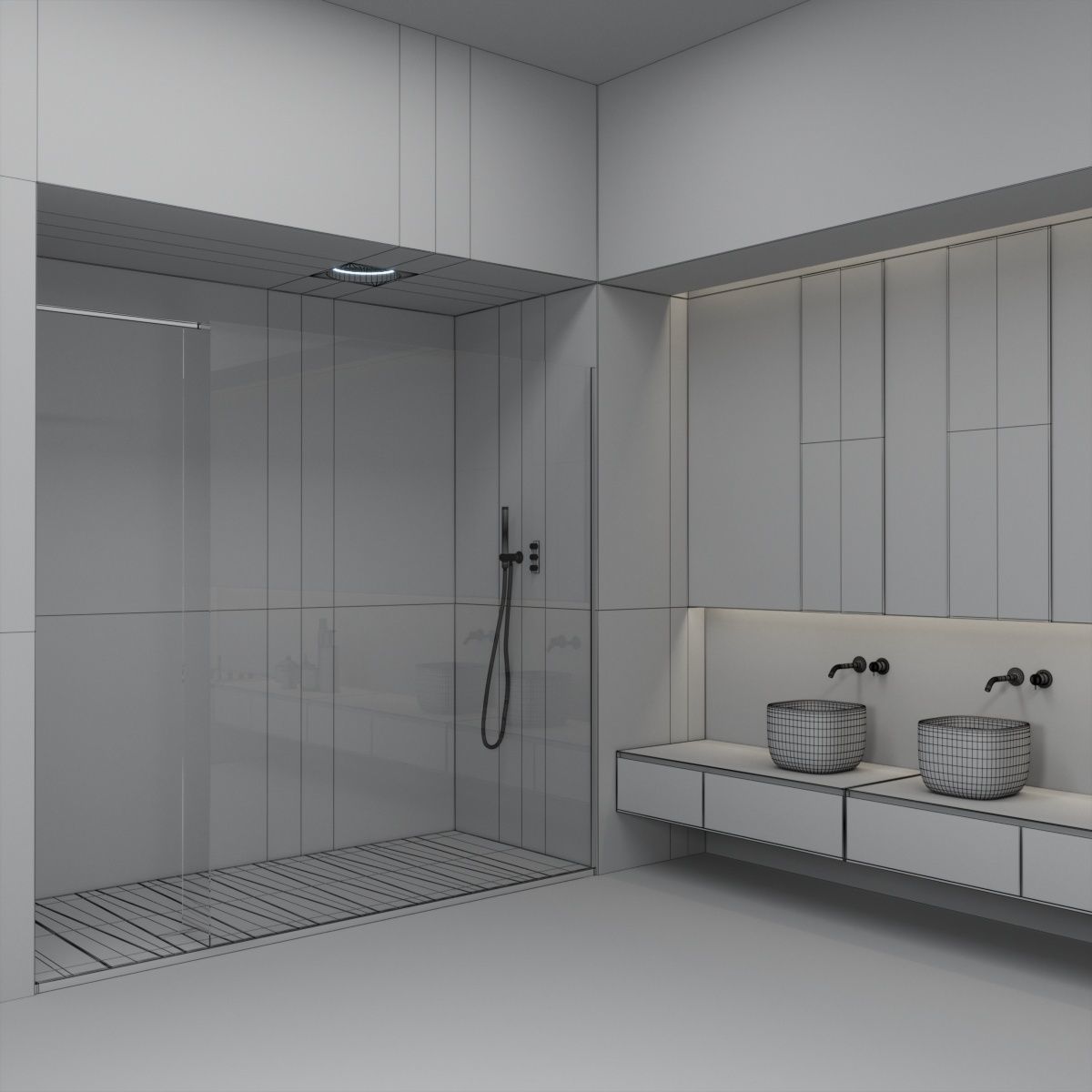 Bathroom furniture set Piana 2 3D model_4