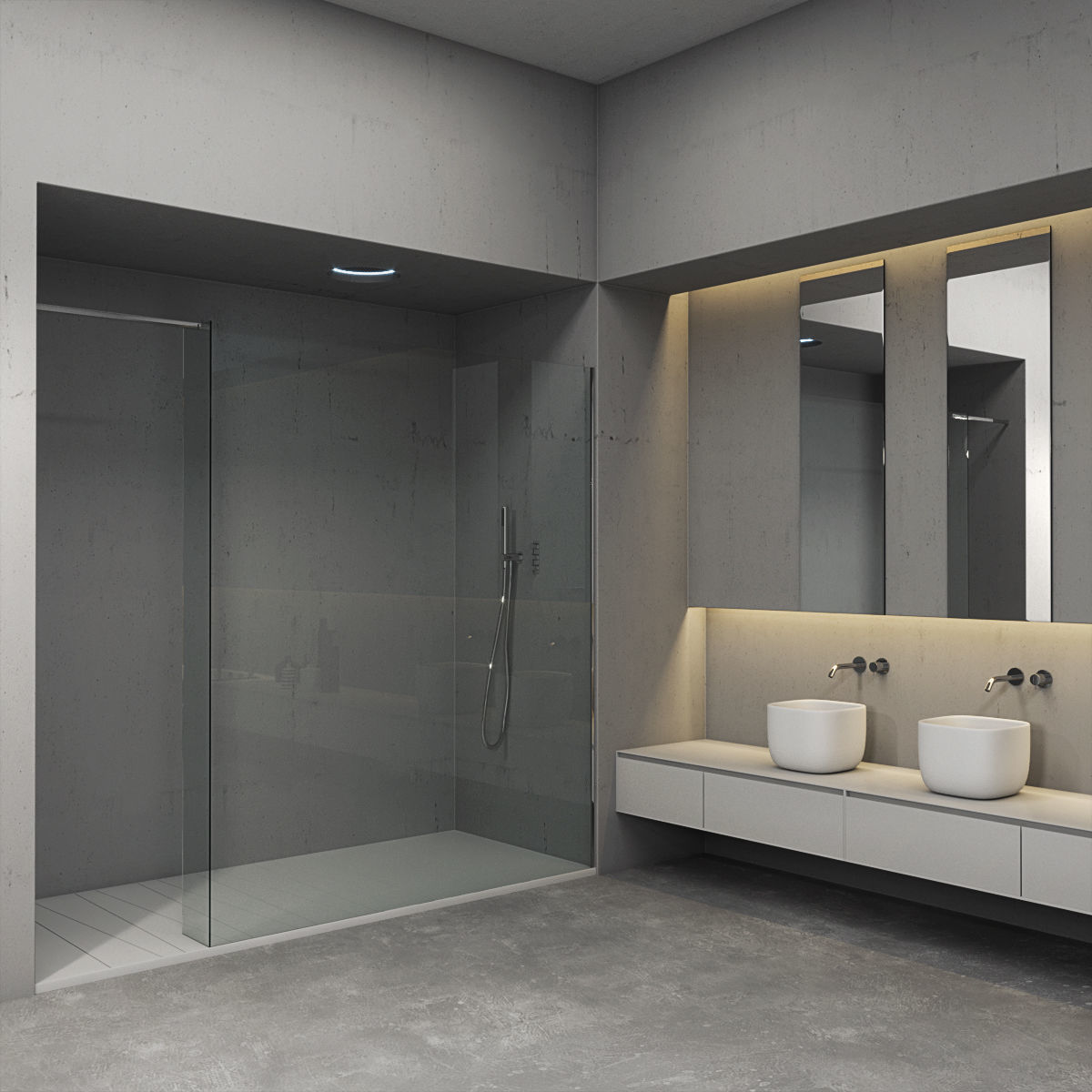 Bathroom furniture set Piana 2 3D model_1