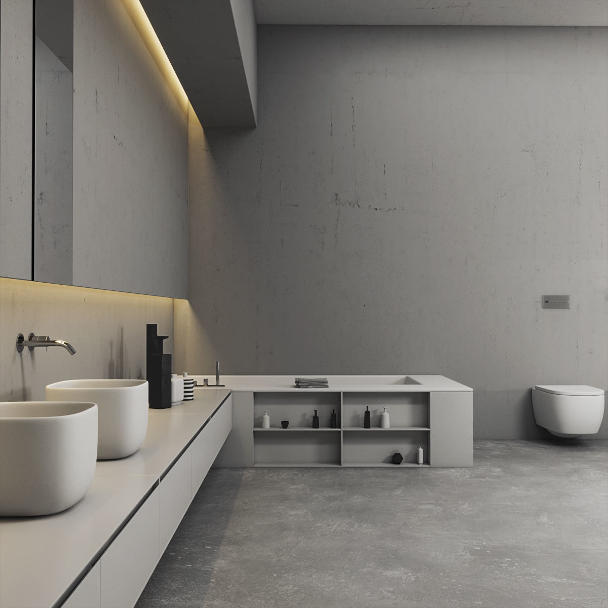 Bathroom furniture set Piana 2 3D model_2