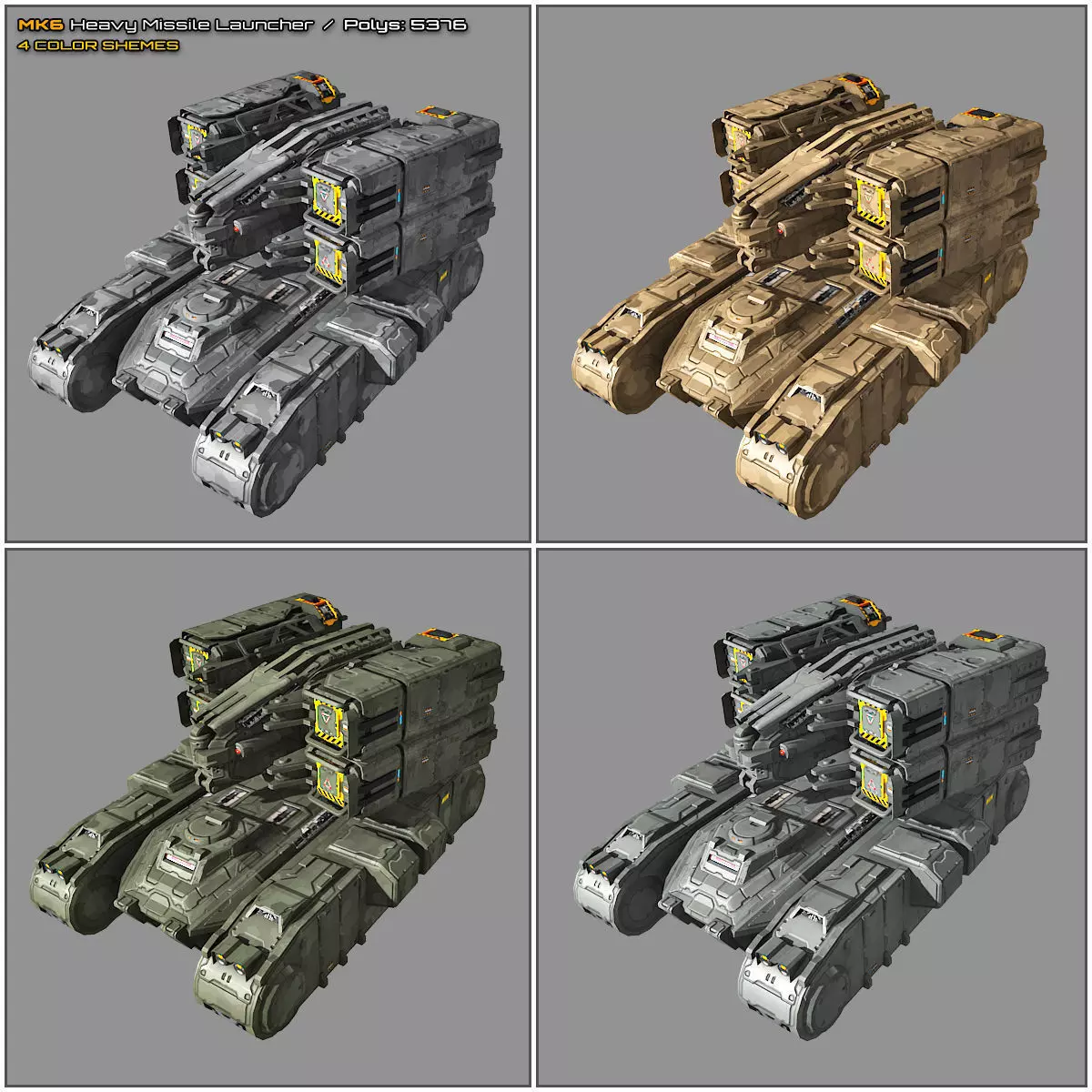 SF Missile Launcher MK6 Low-poly 3D model_0