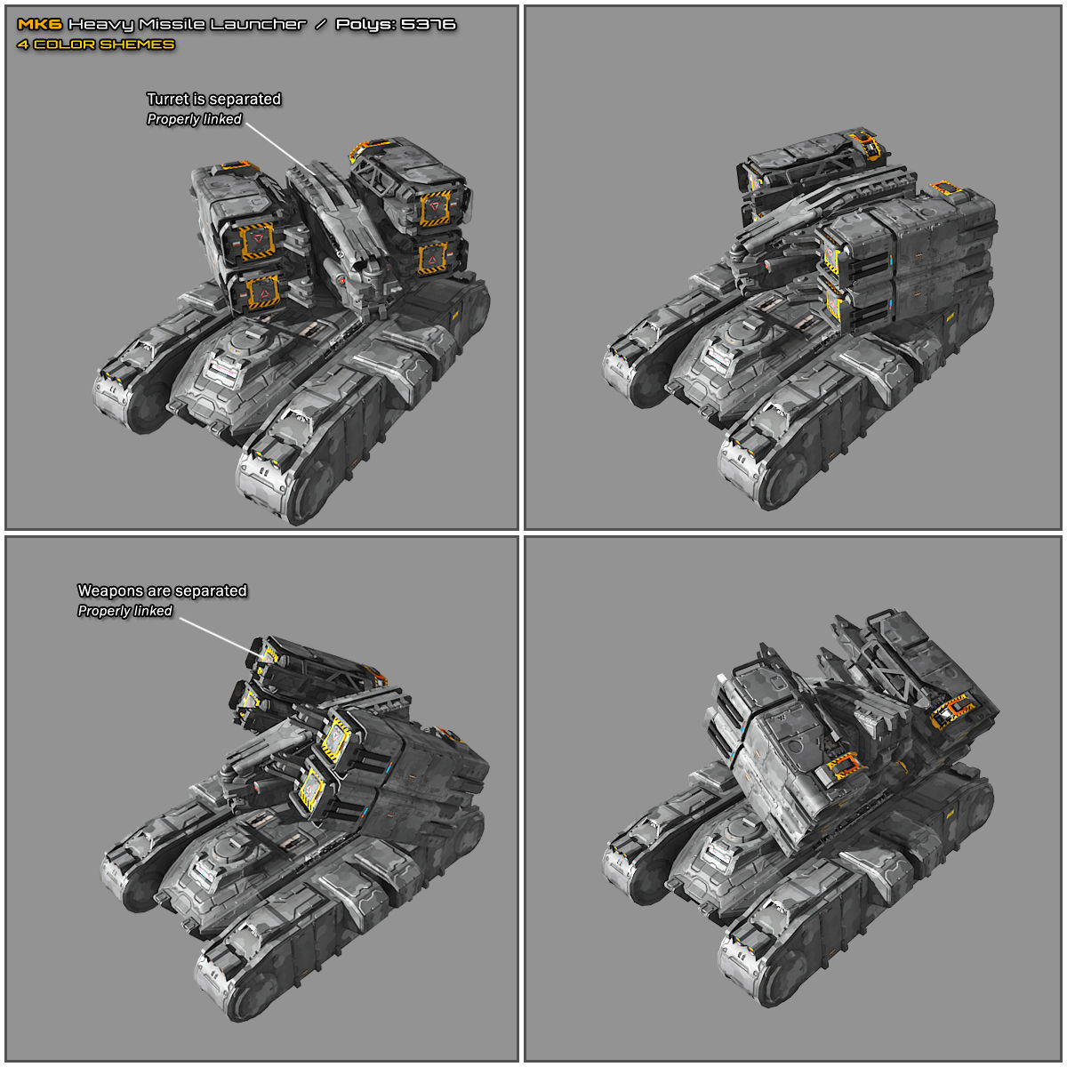 SF Missile Launcher MK6 Low-poly 3D model_4