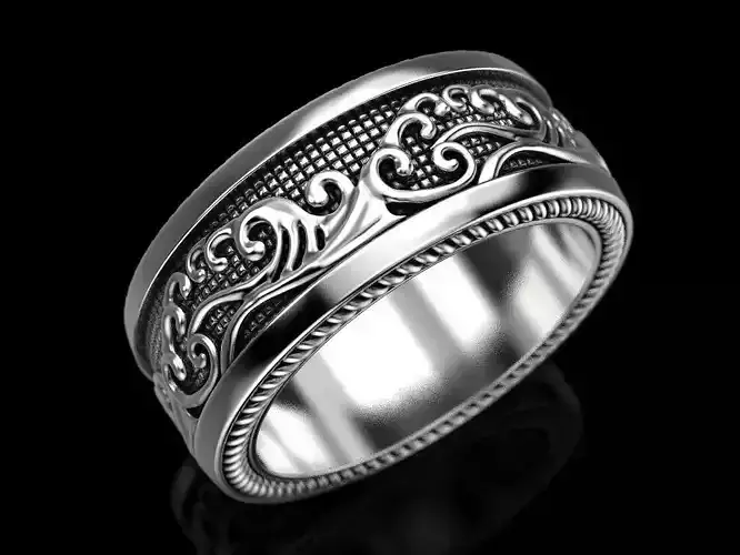 Wonderful waves ring 3D print model