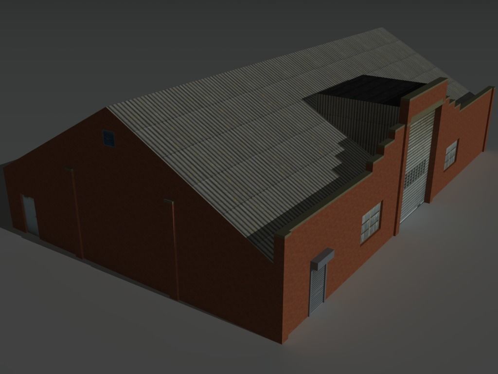 Factory Building 30 Low-poly 3D model_8