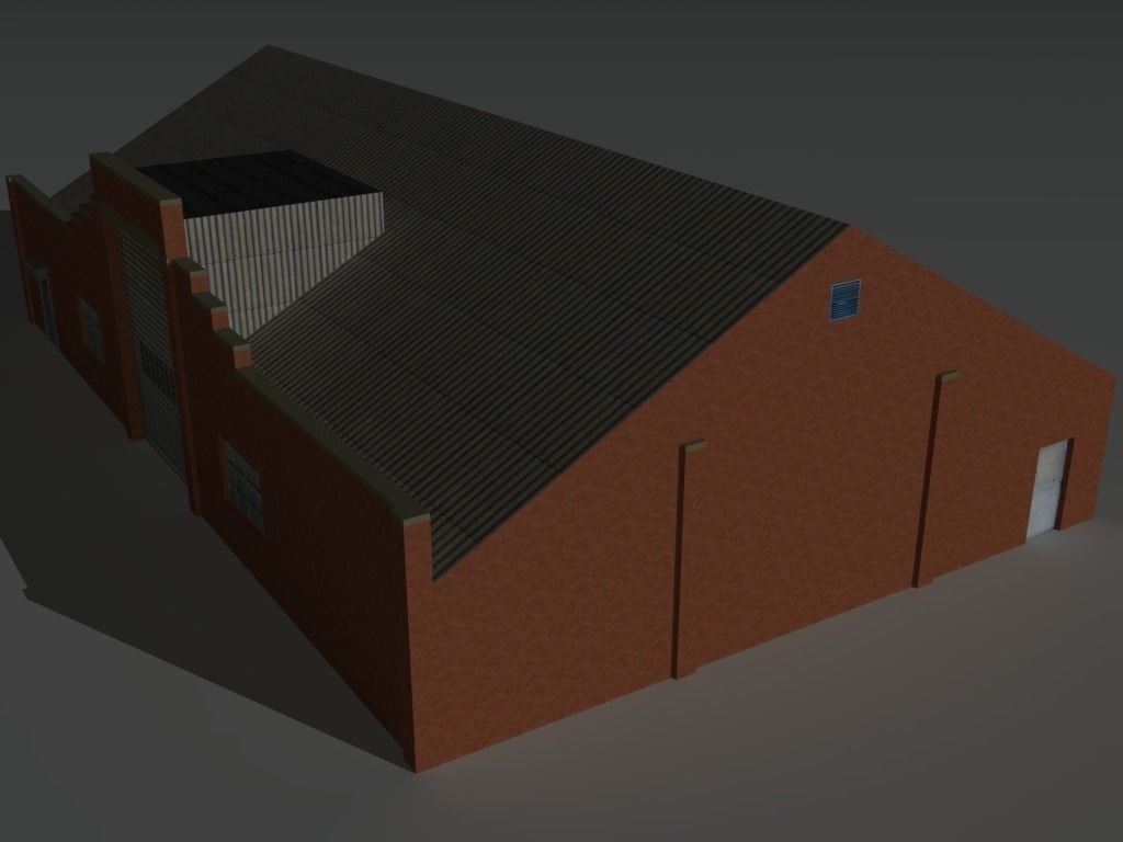 Factory Building 30 Low-poly 3D model_2