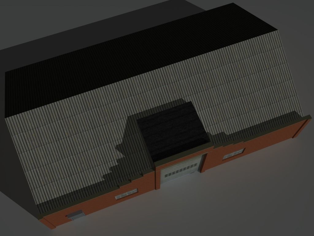 Factory Building 30 Low-poly 3D model_9