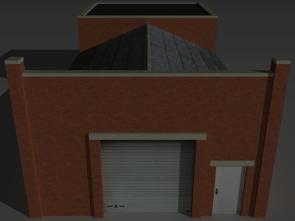 Factory Building 32 Low-poly 3D model_1