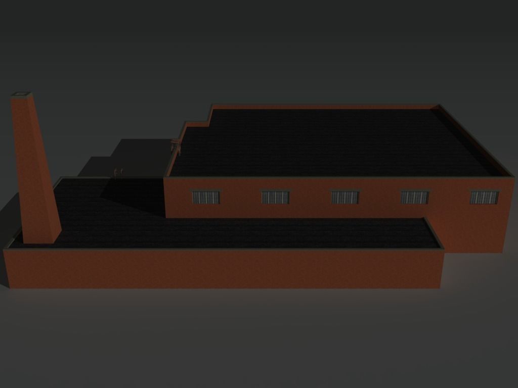 Factory Building 34 Low-poly 3D model_5