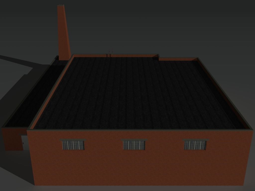 Factory Building 34 Low-poly 3D model_7