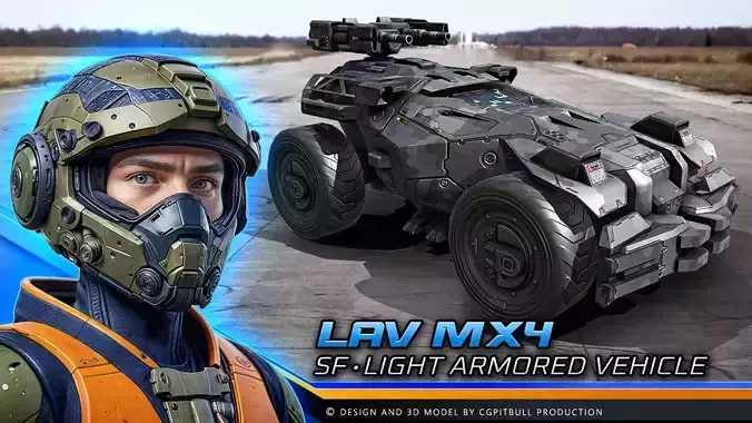 LAV - MX4 - Light Armored Vehicle Low-poly 3D model