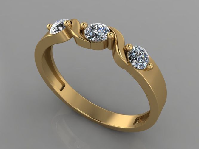 ring with round inserts 3D print model