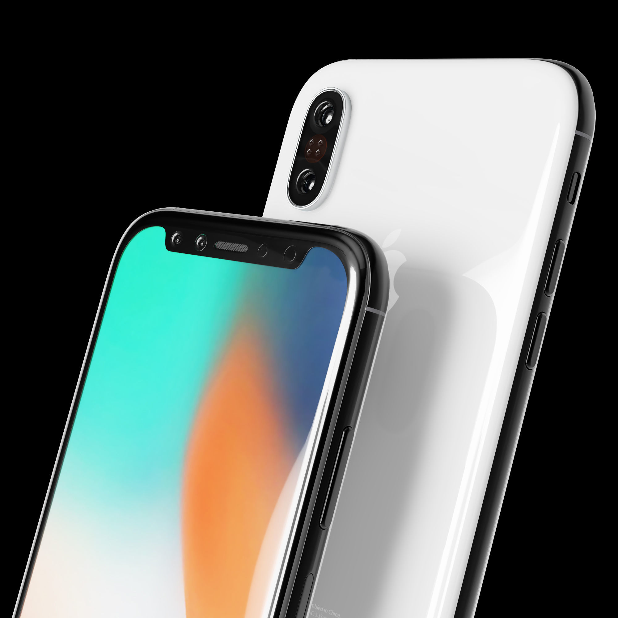Apple iPhone x Low-poly 3D model_1