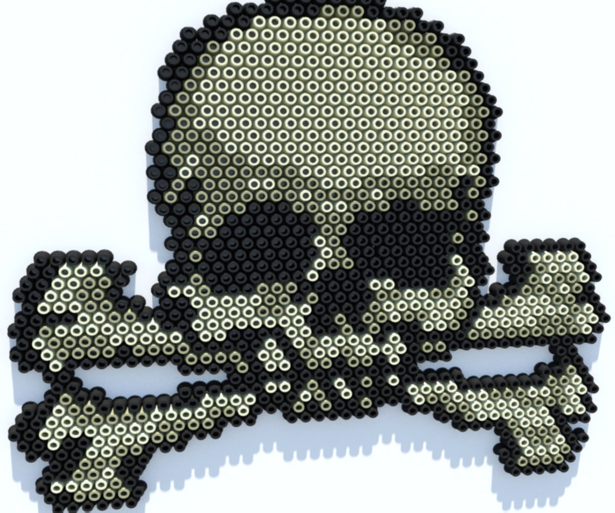 Skull Perler Beads 3D model_2