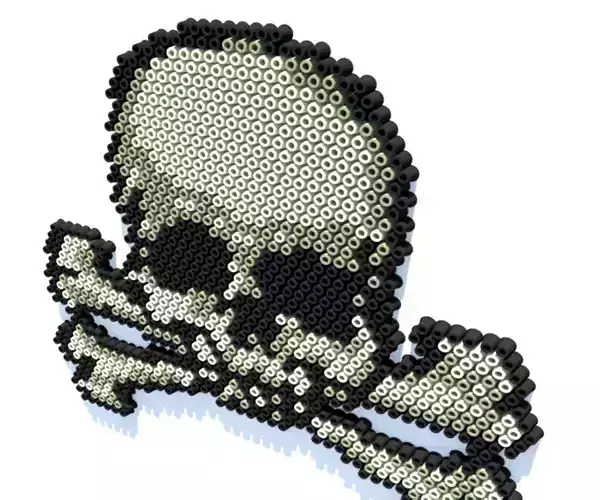 Skull Perler Beads 3D model