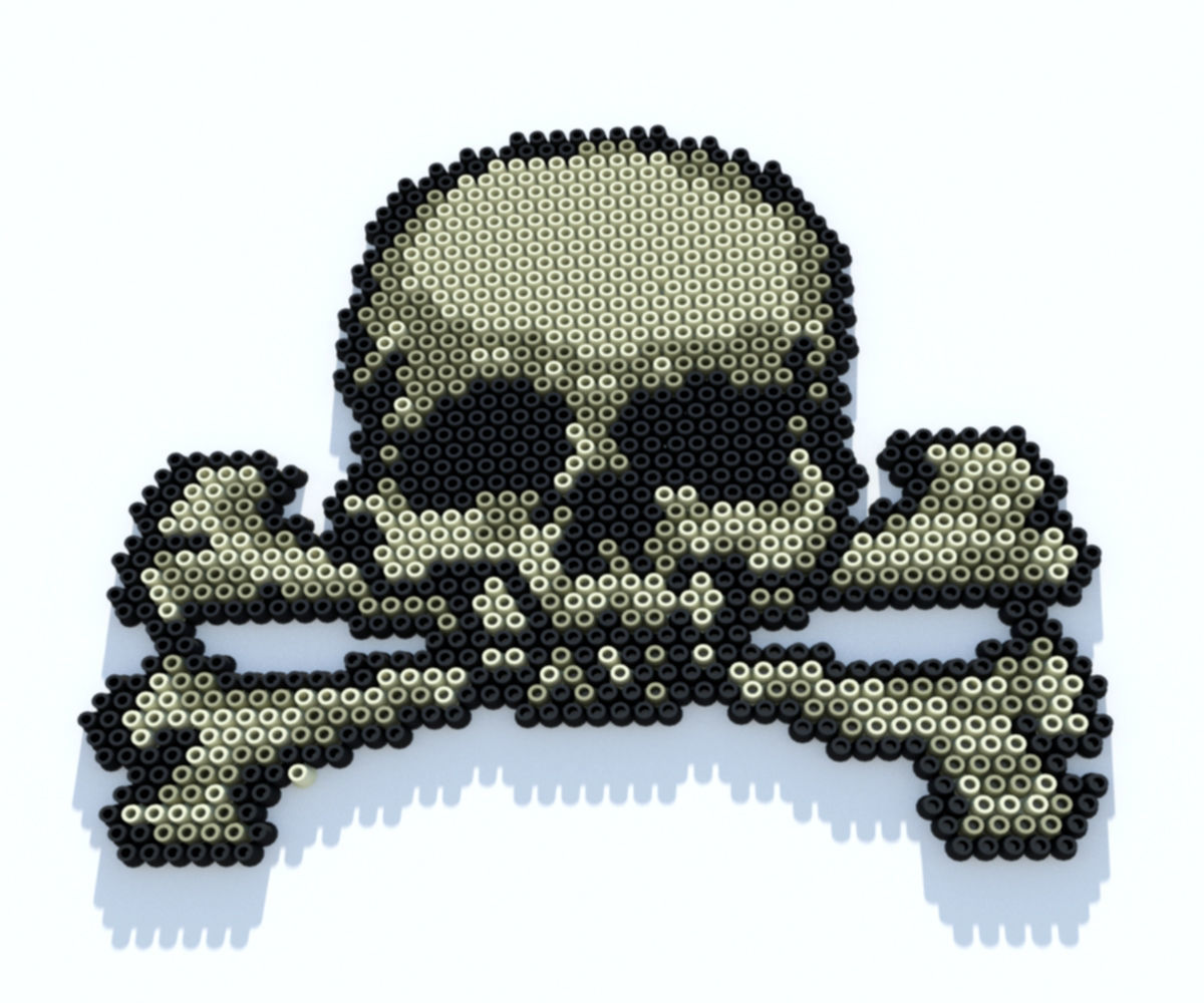 Skull Perler Beads 3D model_1
