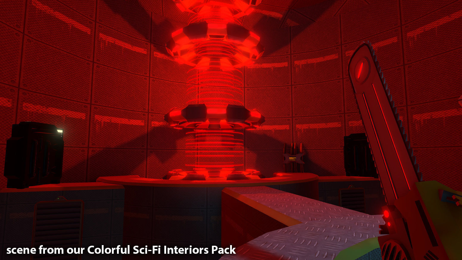 Chainsaw Sci-Fi Weapon Low-poly 3D model_3