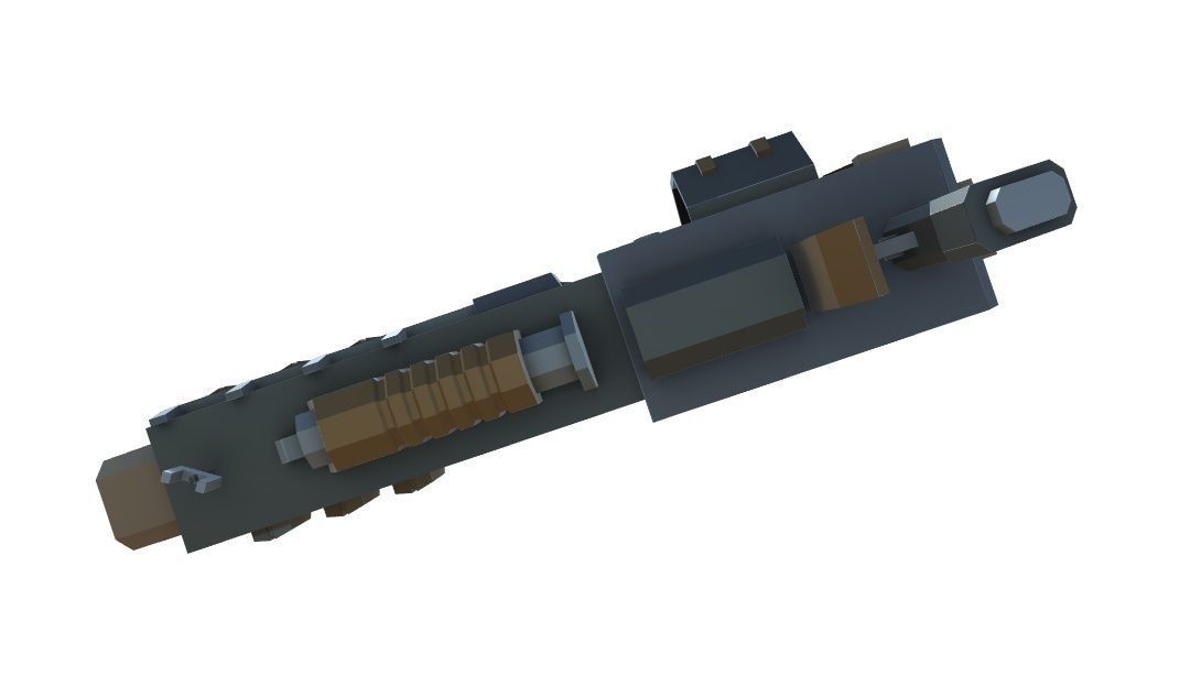 Grenade Launcher Sci-Fi Weapon Low-poly 3D model_3