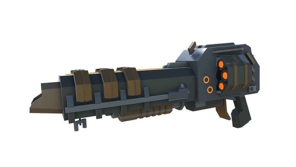 Grenade Launcher Sci-Fi Weapon Low-poly 3D model_2