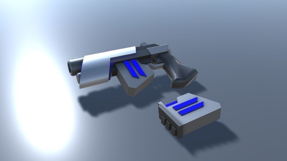Pistol Sci-Fi Weapon Low-poly 3D model_1