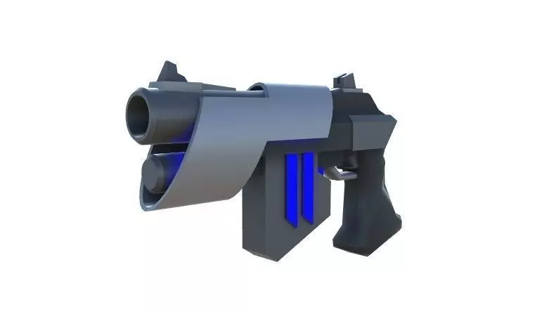 Pistol Sci-Fi Weapon Low-poly 3D model_0