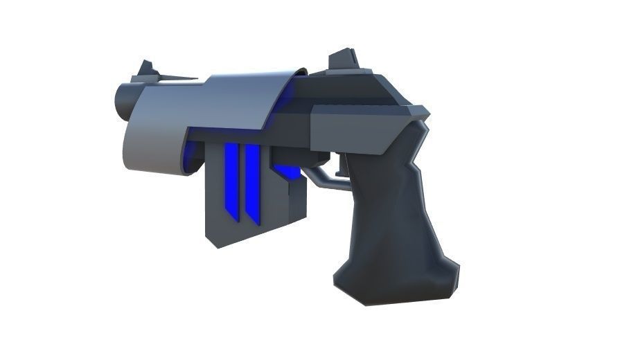 Pistol Sci-Fi Weapon Low-poly 3D model_2