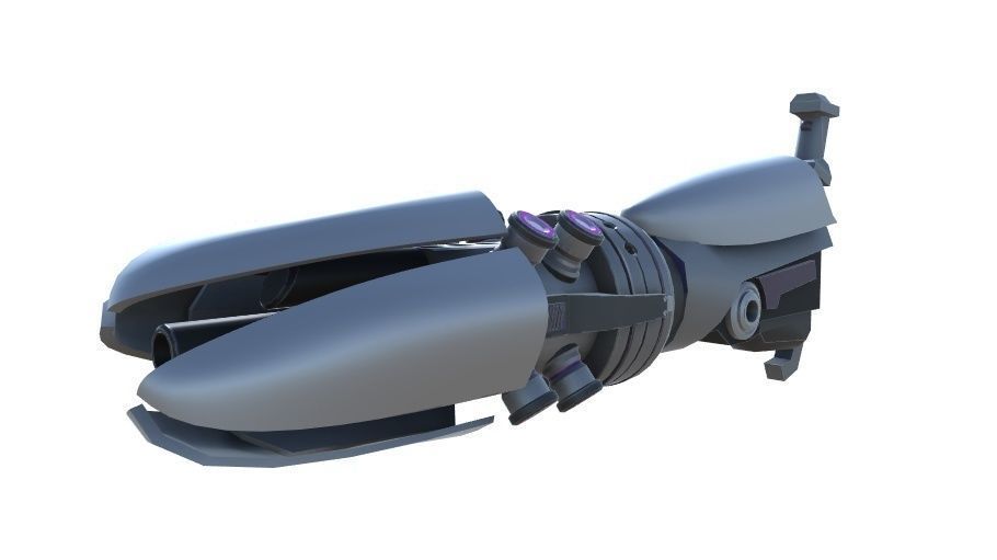 Shock Rifle Sci-Fi Weapon Low-poly 3D model_3