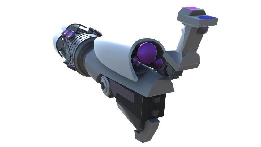 Shock Rifle Sci-Fi Weapon Low-poly 3D model_4