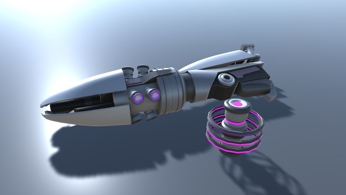 Shock Rifle Sci-Fi Weapon Low-poly 3D model_1