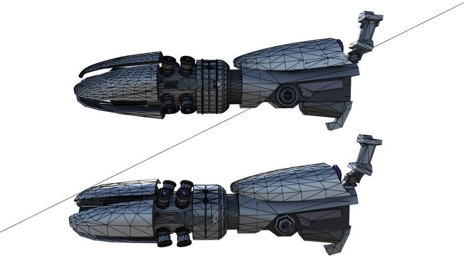 Shock Rifle Sci-Fi Weapon Low-poly 3D model_2