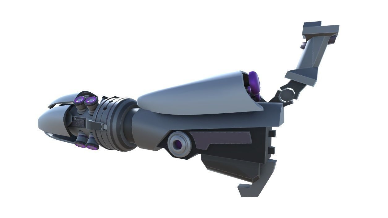 Shock Rifle Sci-Fi Weapon Low-poly 3D model_5