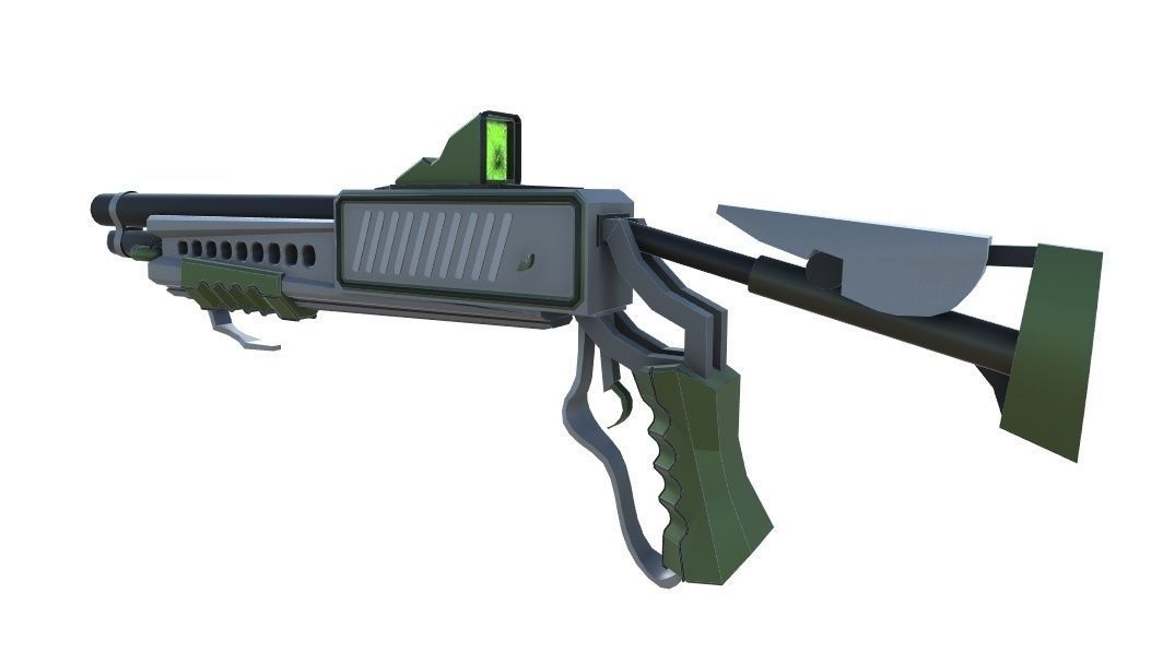 Shotgun Sci-Fi Weapon Free low-poly 3D model_2