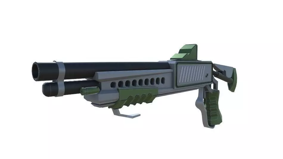 Shotgun Sci-Fi Weapon Free low-poly 3D model_0