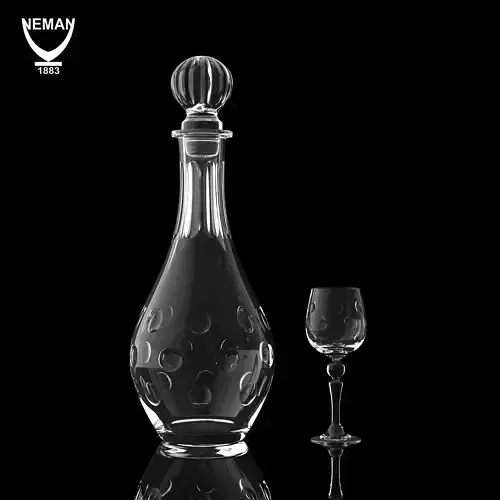 Set 6207-1 wine decanter and glass Low-poly 3D model