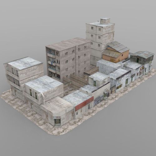 Shanty Town Buildings 2 City Blocks A B C 3D model