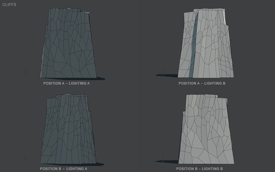 Stylized Cliffs Low-poly 3D model_88