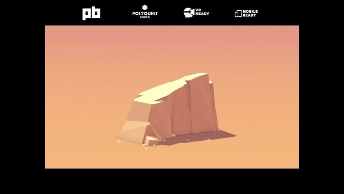 Stylized Cliffs Low-poly 3D model