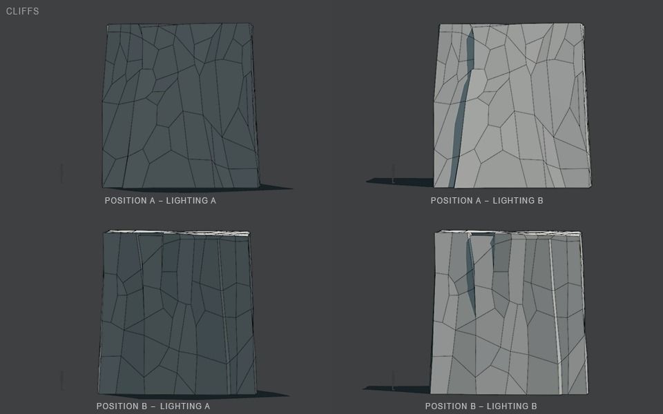 Stylized Cliffs Low-poly 3D model_86