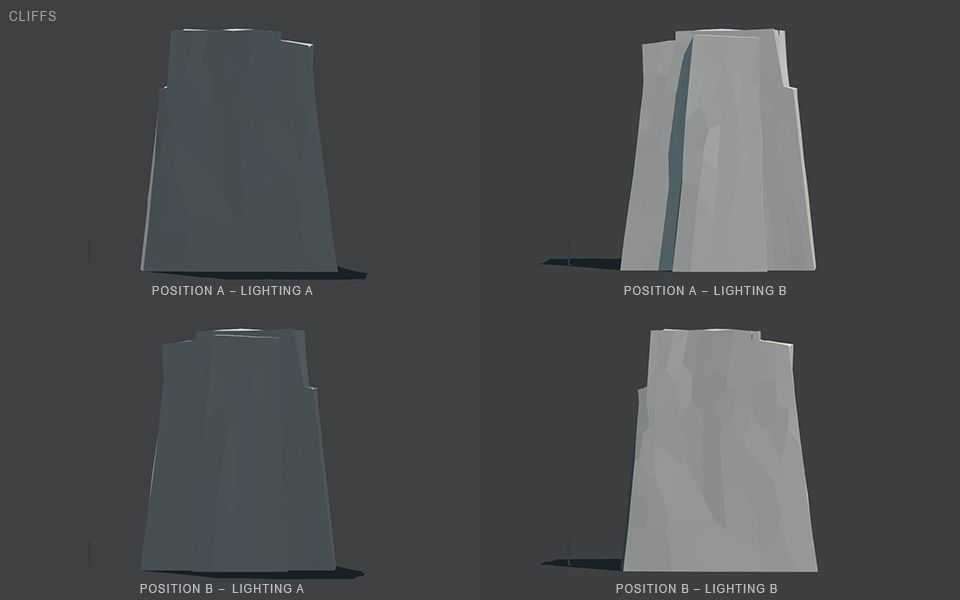 Stylized Cliffs Low-poly 3D model_87