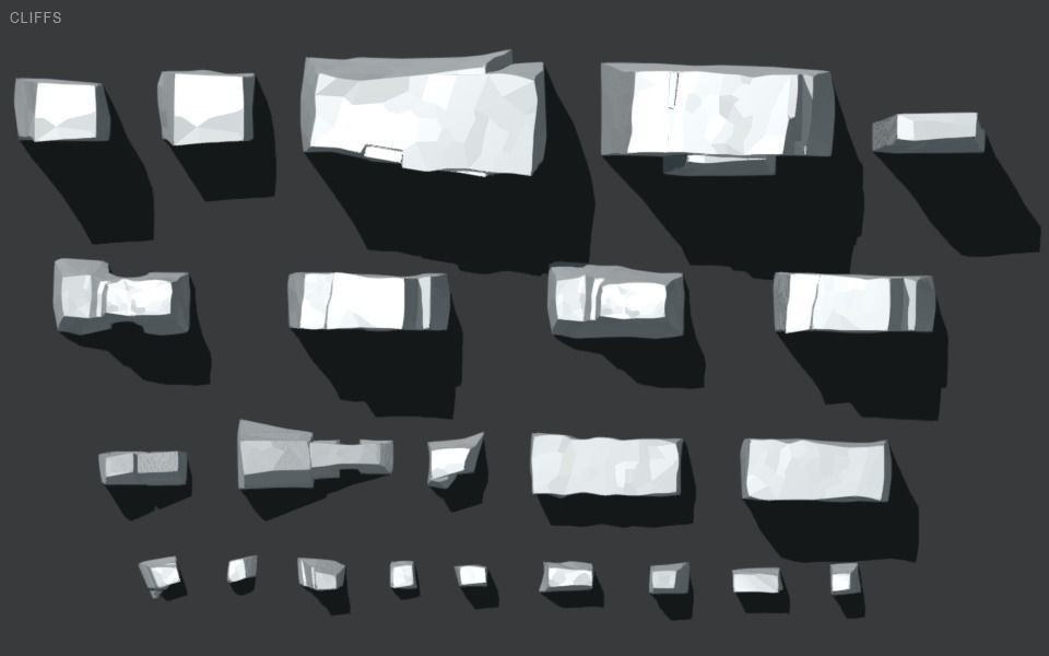 Stylized Cliffs Low-poly 3D model_44