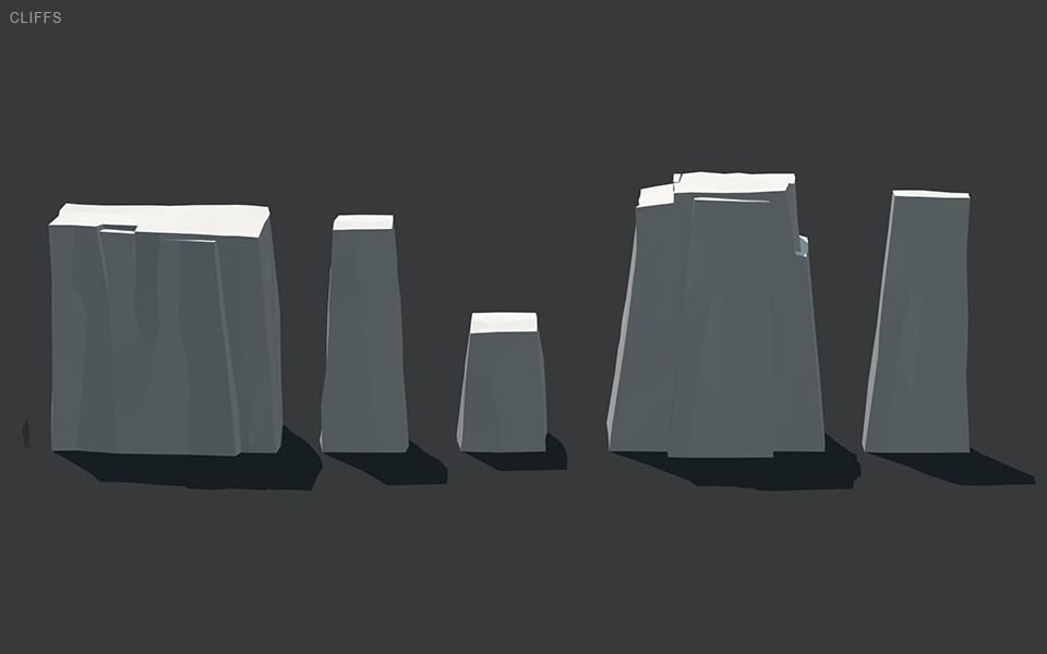 Stylized Cliffs Low-poly 3D model_32