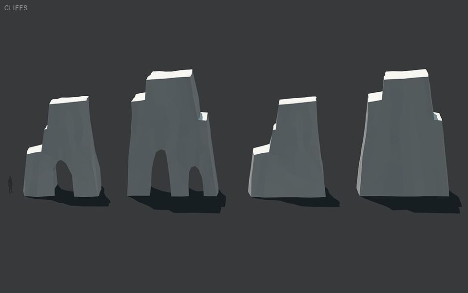Stylized Cliffs Low-poly 3D model_30