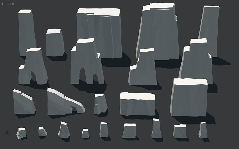 Stylized Cliffs Low-poly 3D model_42