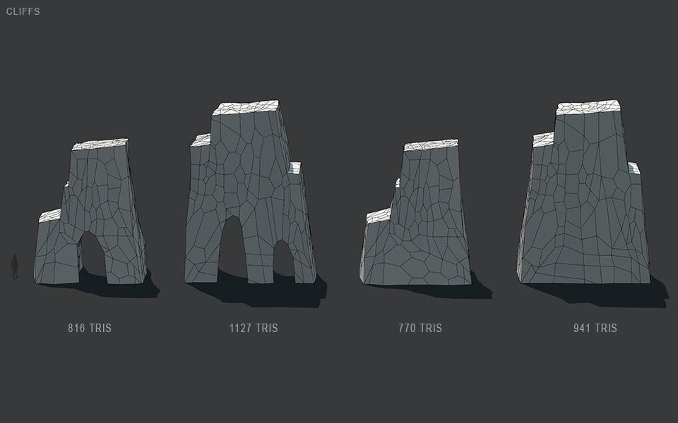 Stylized Cliffs Low-poly 3D model_31